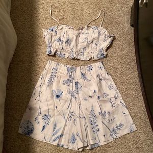 H&M floral 2-piece short set